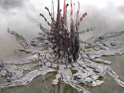 Electricity sea ocean Power Array  3D model