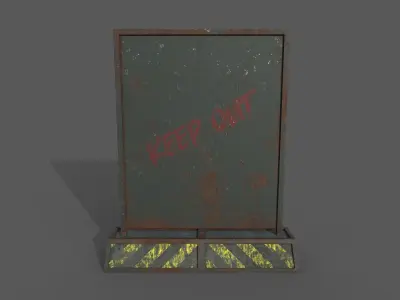 Concrete RoadBlock Barrier Barricade 3D model