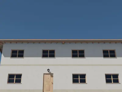 Realistic residential city building Low-poly 3D model