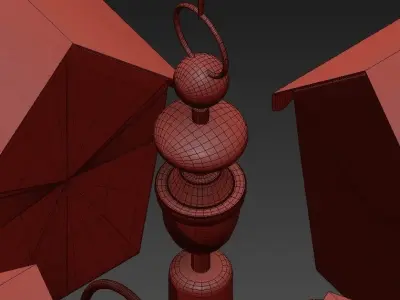 Mackenzie two birdhouses hanging from chain 3D model