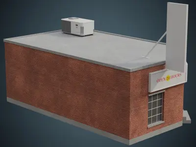 Building 4A Low-poly 3D model