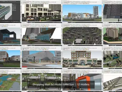 Shopping Mall 3d model collection  3D Model Pack
