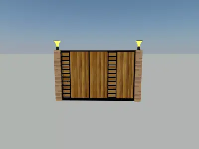 Main gate 3D model and a beautiful gate light 3D model
