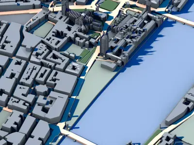 Part of London 3D Model Central London Skyline 3D model