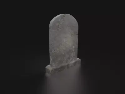 Low Poly Round Top Tombstone Low-poly 3D model
