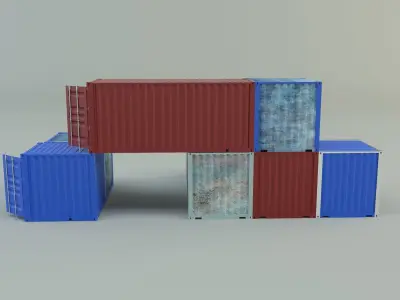  various container group model 3D model