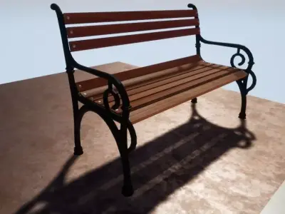 Bench Free low-poly 3D model