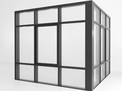 Panoramic glazing Stained glass 99 Low-poly 3D model