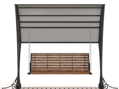 Stainless Steel Garden Swing 3D model