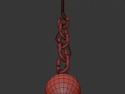 CHAIN pearl and dangle earrings 3D model