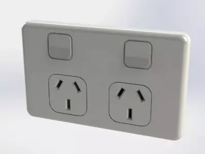 Double GPO Socket - Australia 3D model
