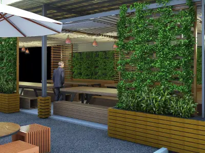 cafe semi outdoor 3D model
