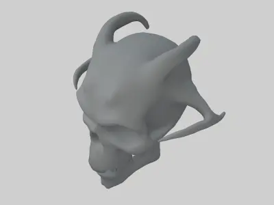 Demon Skull v1 002 Low-poly 3D model