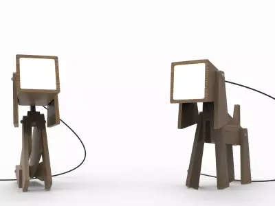 WOODEN DOG LIGHT 3D model