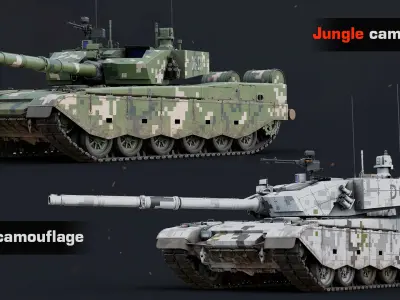  Rigged Type 99 Tank GameReady LODs 