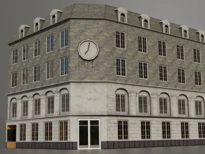 Classic European Building low poly Low-poly 3D model