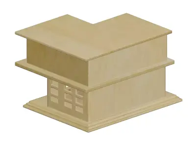 Wooden Exquisite Cartoon Villa Toy 3D model