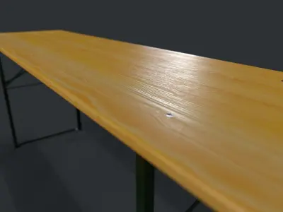 German Beer Garden Set Low-poly 3D model