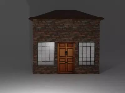 LowPoly House for Game Free low-poly 3D model