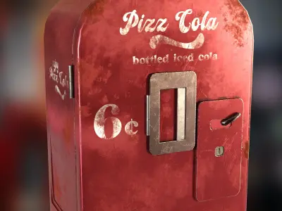 Cola Vending Machine Low-poly 3D model