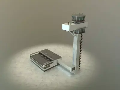 EDDB Control Tower Low-poly 3D model