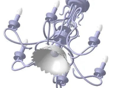 Forged chandelier with 6 arms 3D model