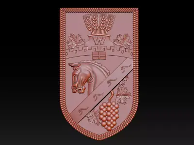 Heraldic Shield Crest CNC Relief 3D Model 3D print model