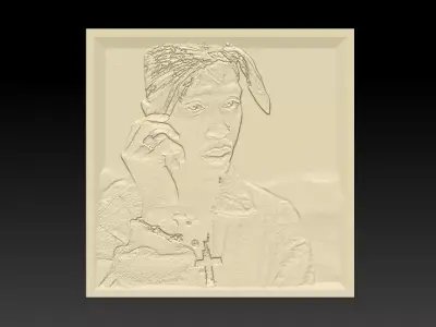 3D Printable  2-Pac picture in frame  3D print model