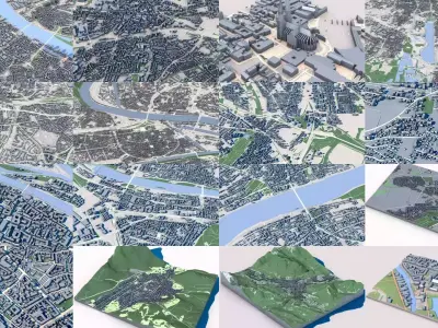 Germany Cities and Cathedrals 3D Models Pack 32 Collection