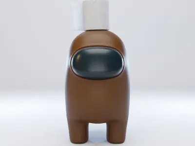 Among Us Toilet Paper Hat Character  3D model