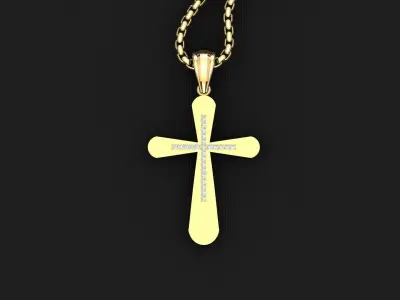High Cross Pendant Light Gold 18K 3CP035 3D print model