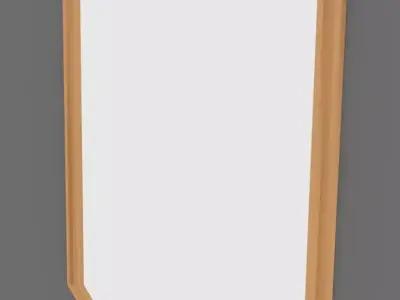 Simple wood mirror Low-poly 3D model