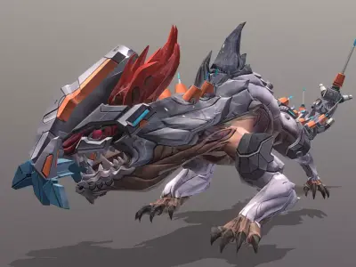 CYBORG LIZARD Searching Observing Fbx Png 3D model