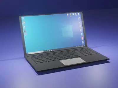 Low poly Laptop microsoft windows Low-poly 3D model