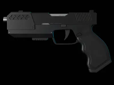 Modern Sci-fi Pistol Low-poly 3D model