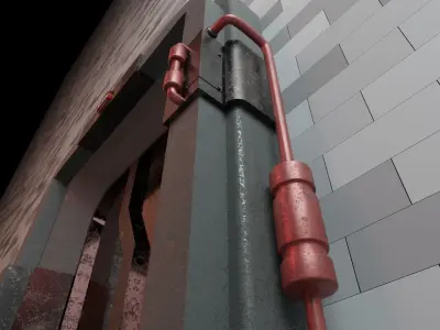 Sci-Fi Rigged Door with Call of Duty Taskforce 141 3D logo Low-poly 3D model