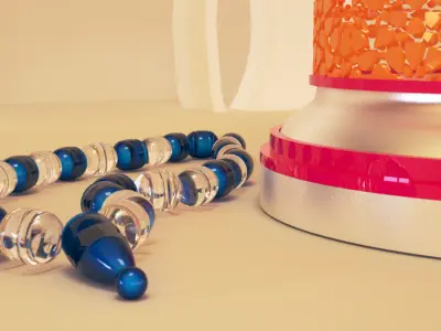 Orange Lantern  Low-poly 3D model