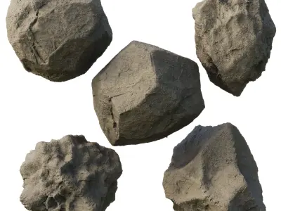 Natural Stone set 004  3D model