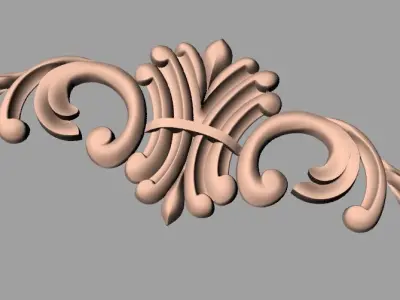 Door design 3D relief model STL format file for CNC carving E679 3D model