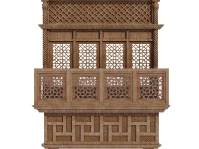 islamic arabic mashraba windows set 581 3D model
