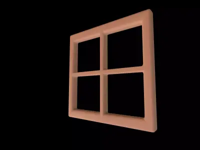 Simple Stylized Square Window Frame 3D model