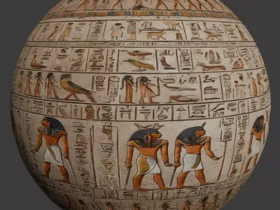 Ancient Egypt Hieroglyphs  - VOL 1 - 3 Seamless PBR Texture