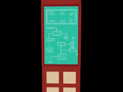 Sci-fi Bulletin board from Rick and Morty  Low-poly 3D model