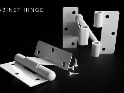 Offset Cabinet Hinge with Screw - 4 Pieces 3D model