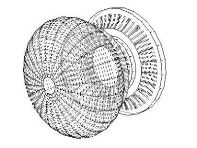 door knob crackle glaze Low-poly 3D model