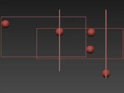 MONDRIAN light fixture with three squares and two balls 3D model