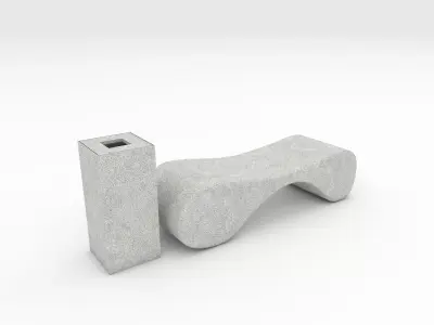 Bench Park 34 Low-poly 3D model