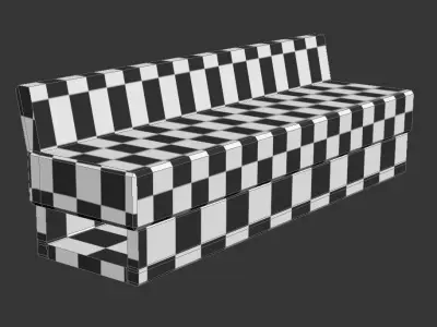 Street bench Free low-poly 3D model buy