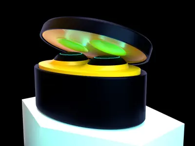 low poly Ear buds 3Dmodel Low-poly 3D model