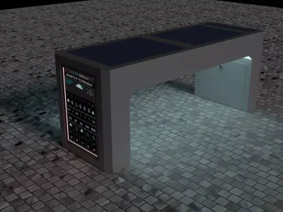 Smart Bench Low-poly 3D model
